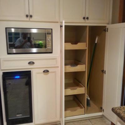 custom kitchen cabinets with pull out drawers and closet
