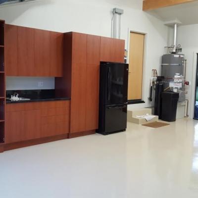 custom cherry garage cabinets
