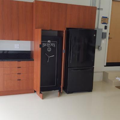 Cherry garage cabinets