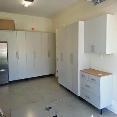 custom garage cabinets white
